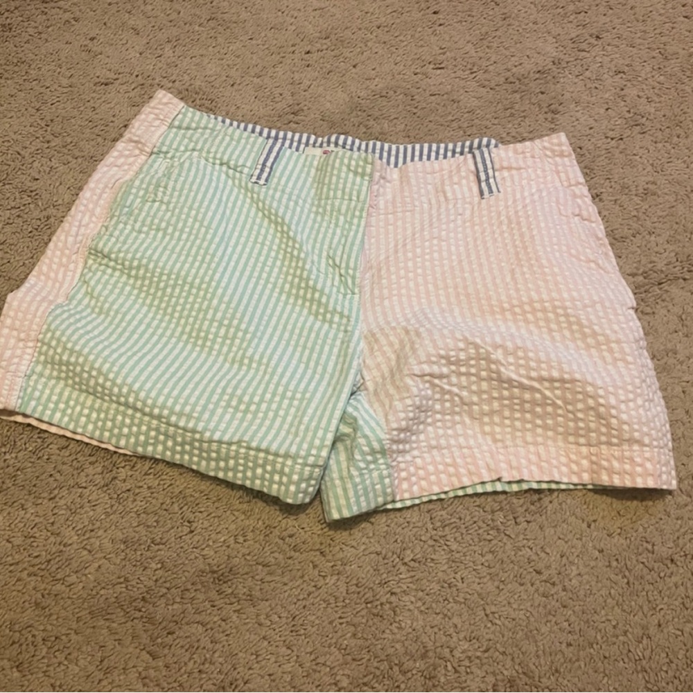 Vineyard Vines Pink Green Seersucker Shorts